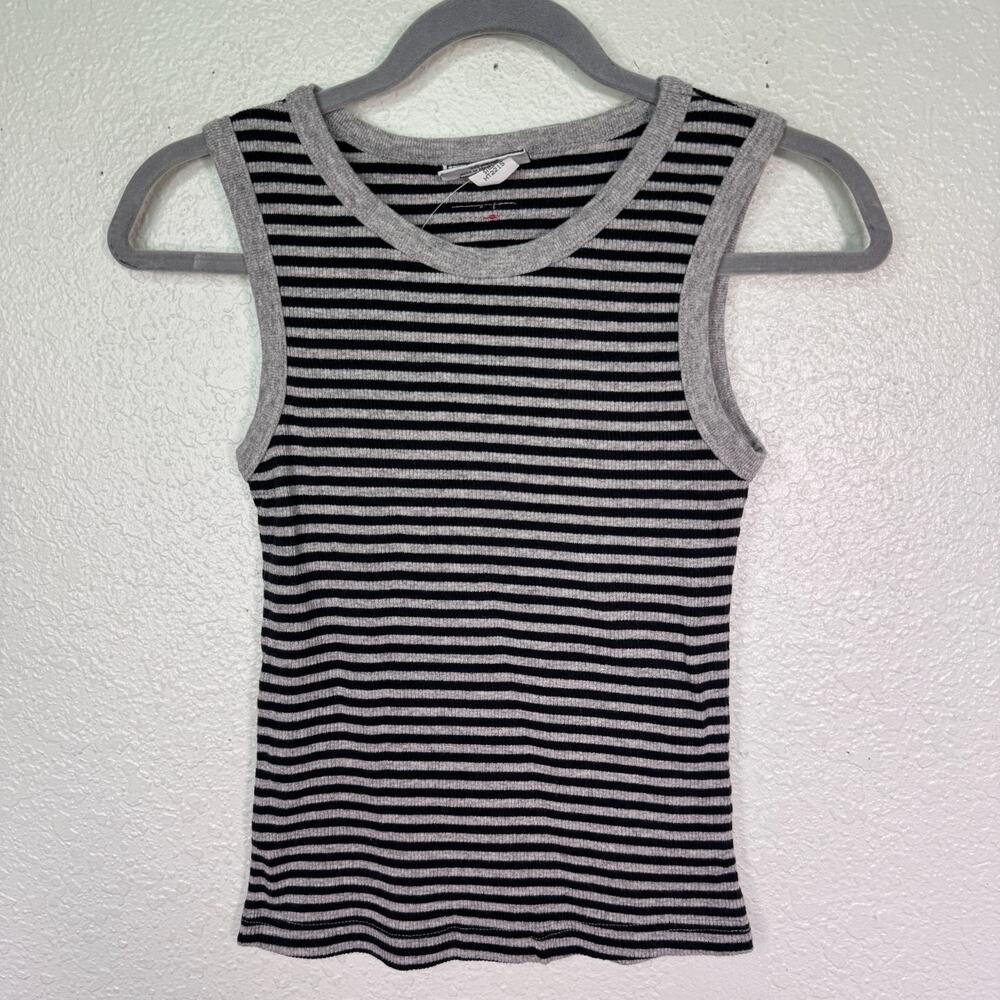 Hard Tail Forever Tank Top Women One Size Y2K Ribbed Stripe Knit USA Cotton NEW